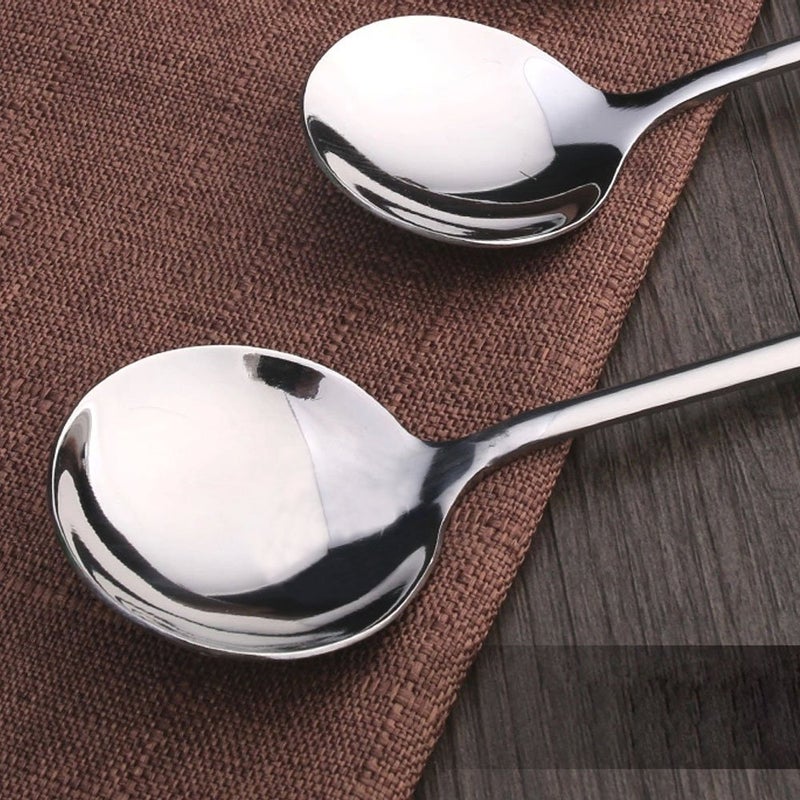 amovee 6 Piece Soup Spoons, High Grade Stainless Steel Soup Spoons, Dishwasher Safe Spoons Silverware - Image 5